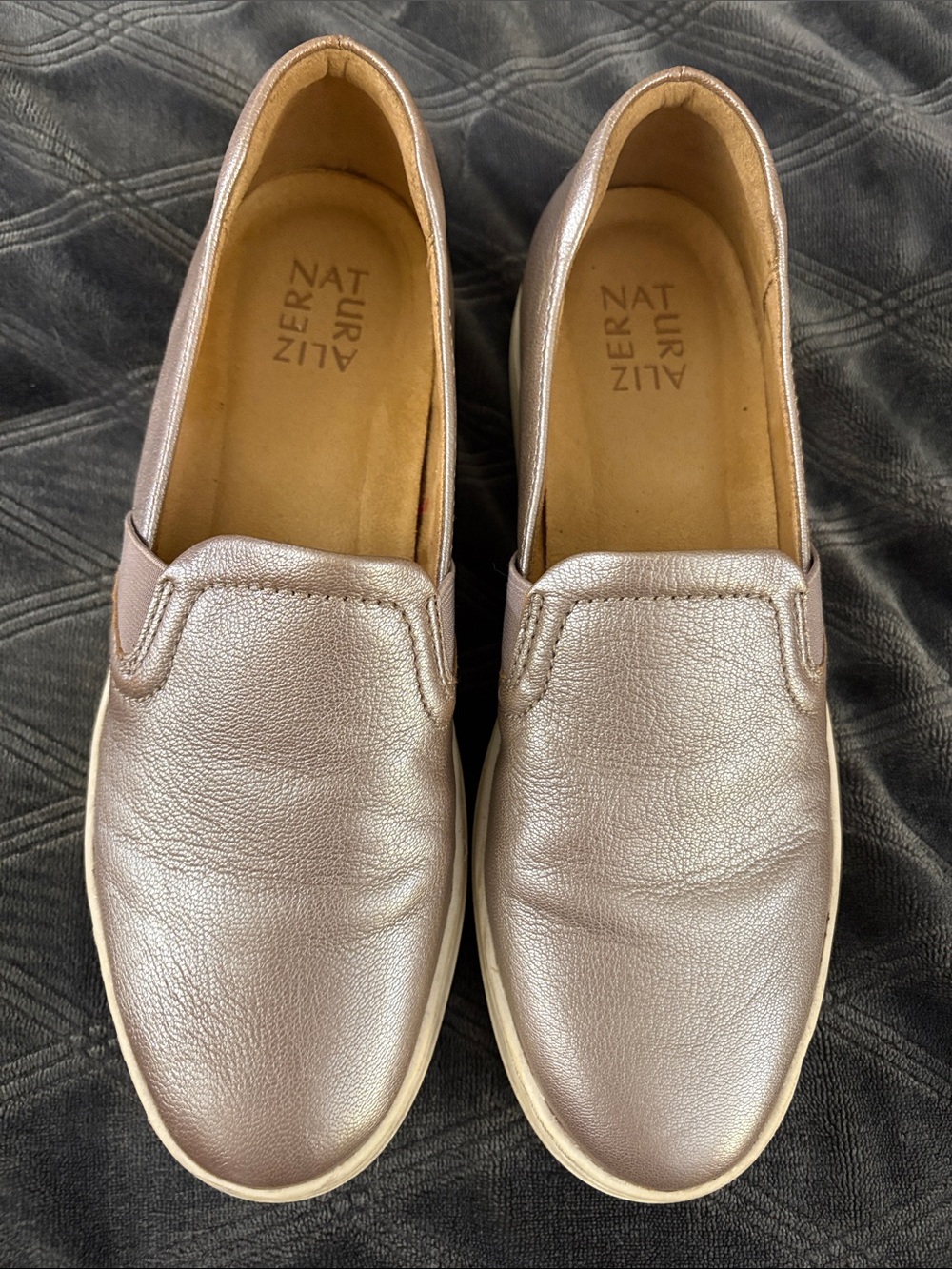 Naturalizer Metallic Slip-On Sneakers - Blush Metallic